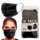 3 Ply Face Masks - Black, 10 Pack image number null