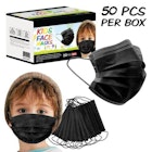 Kids' Disposable Face Masks - Black, 50/Box image number null