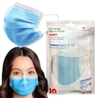 Kids' Disposable Face Masks - Blue, 10 Pack, 3-Ply image number null