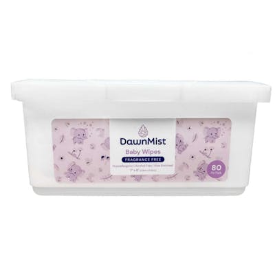 Baby Wipes in Plastic Tub, Unscented - 7" x 8"