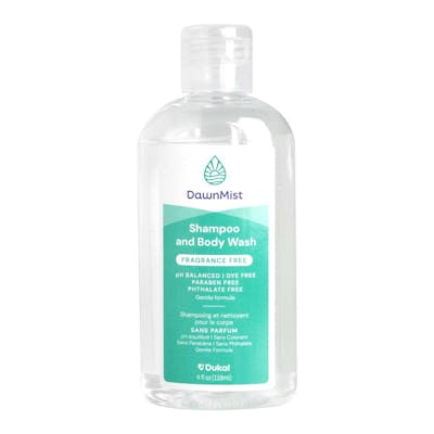 DawnMist Shampoo and Body Wash, Fragrance Free - 4 oz