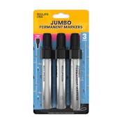 Jumbo Permanent Markers - 3 Pack, Chisel Tip, Black
