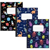 Composition Notebooks - 3 Design Covers for Boys, Wide Ruled