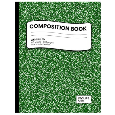 Marbled Composition Notebook - 100 Sheets, Green