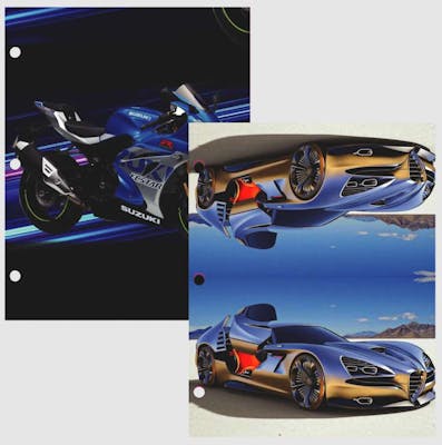 2 Pocket Folders - Assorted Cars &amp; Motorcycles Designs, 48 Pack
