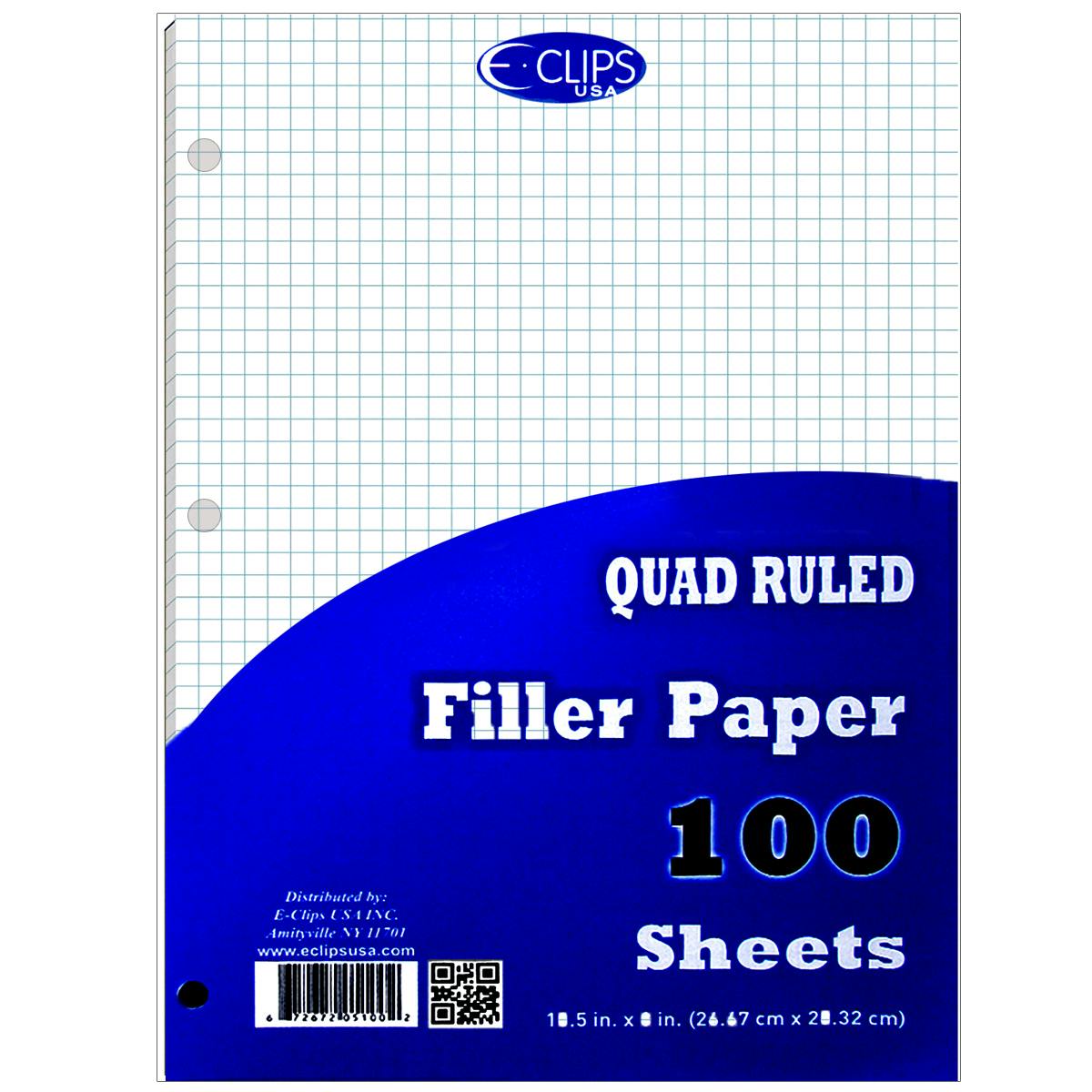 Wholesale Quad Ruled Graph Filler Paper - 100 Count (SKU 1276288 ...