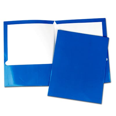 Wholesale Tops Laminated 2 Pocket Folders, Blue (sku 2356971) Dollardays