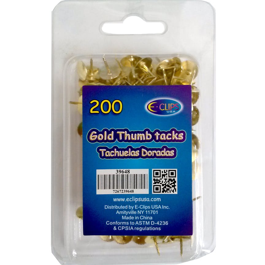 Wholesale Thumb Tacks assorted colors 200 count (SKU 1302562) DollarDays