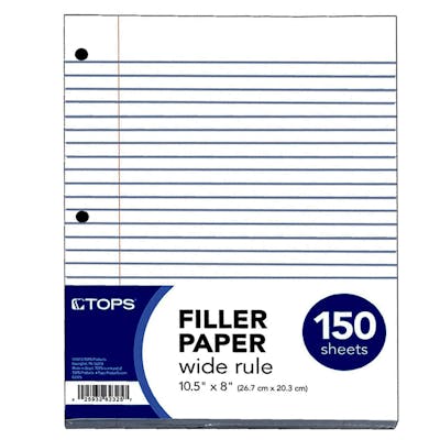 Wholesale Tops Wide Ruled Filler Paper - 150 Sheets (SKU 2353992 ...