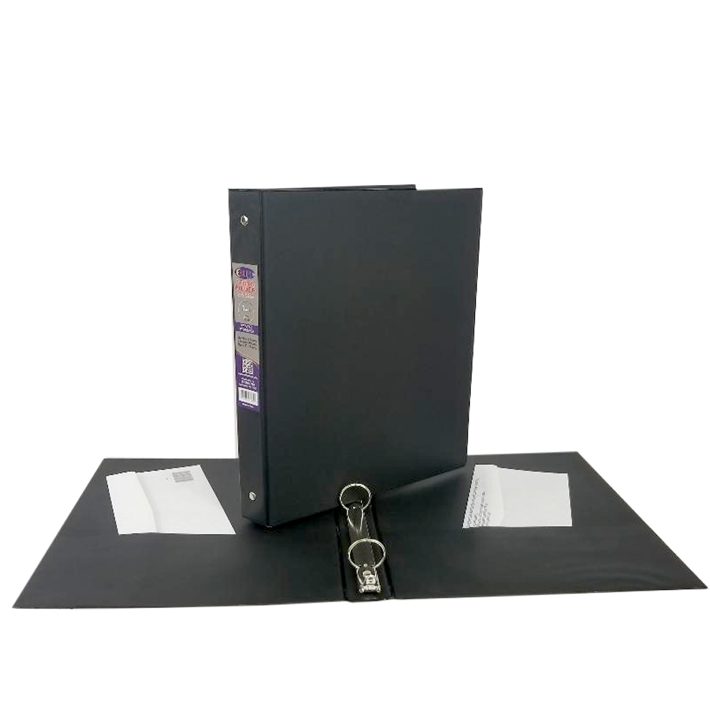 Wholesale 1.5" 3 Ring Binders Black, 2 Pockets DollarDays