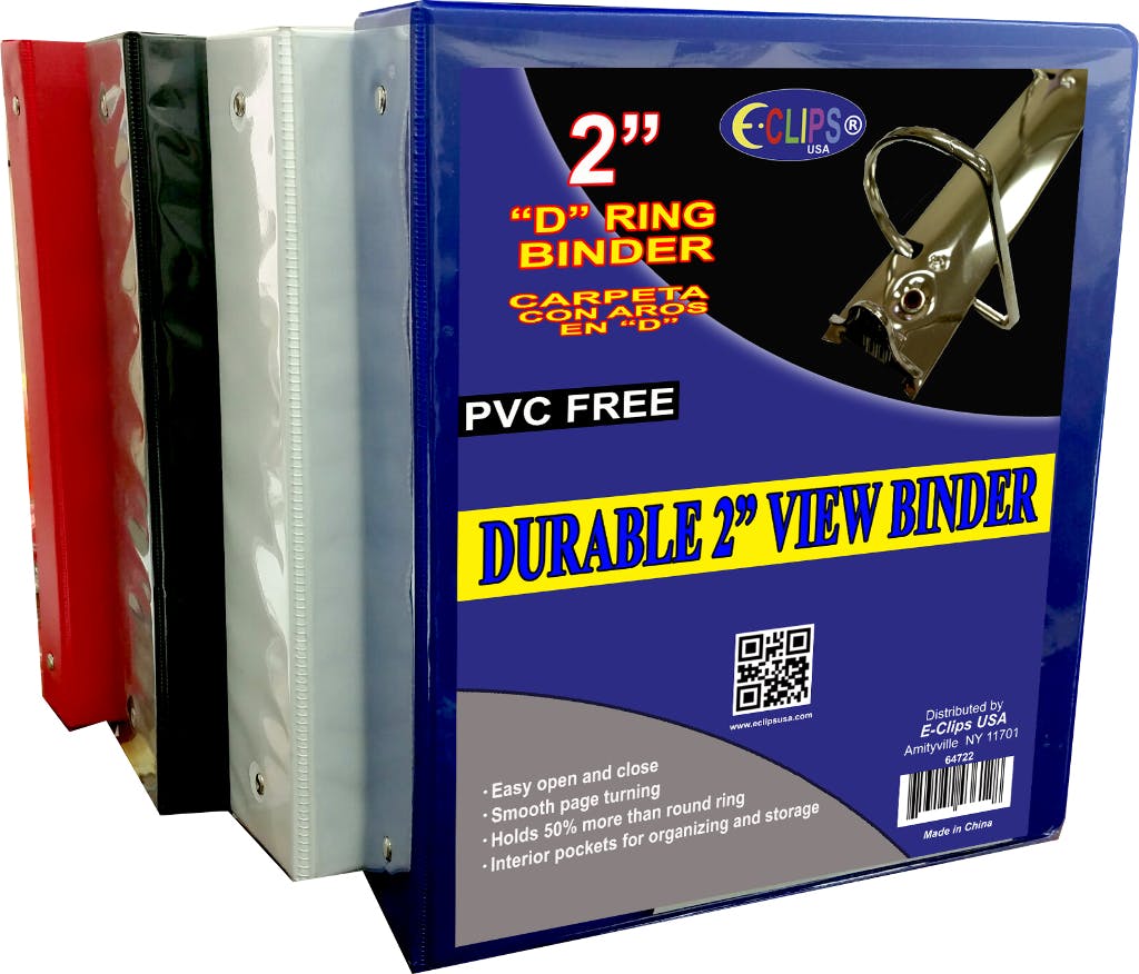 Wholesale Durable 2" View Binder Assorted Colors (SKU 1981864) DollarDays