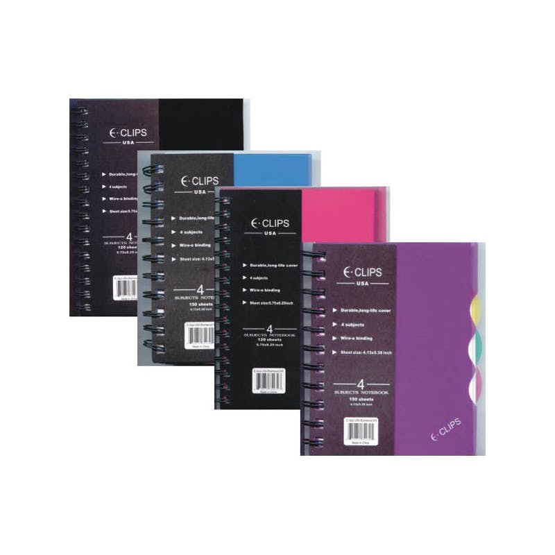 4 Subject Wide Ruled Notebook - 150 Sheets  4 Covers