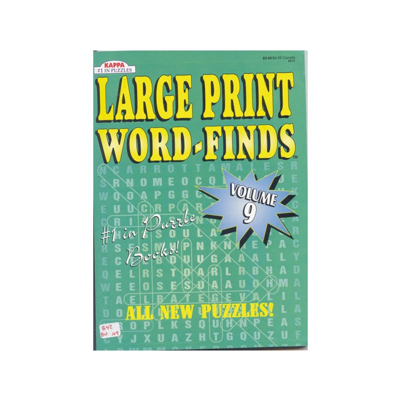 Large Print Word Find - Full Size