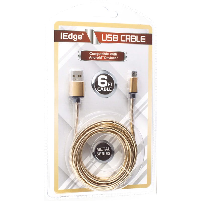 6' Metallic Micro USB Cable - Assorted Colors