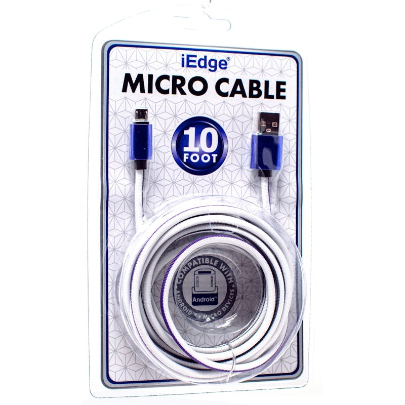 10' 3 Tone Fabric Micro USB Cable