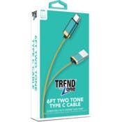 USB Type C Charging Cable - 2-Tone, Gold Trim, 6'