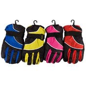 Kids' Ski Gloves - Adjustable, Assorted Colors