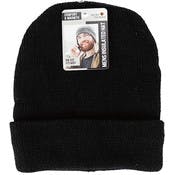 Men's Beanie Hats - Black, Cuffed