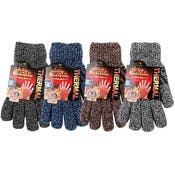 Men's Knit Gloves - 4 Marled Colors, Heat Retaining