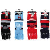 Boys' Hat, Gloves and Scarf Sets - 4 Color Assortment