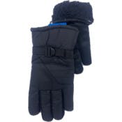 Men's Ski Gloves - Faux Sherpa Lining, Black