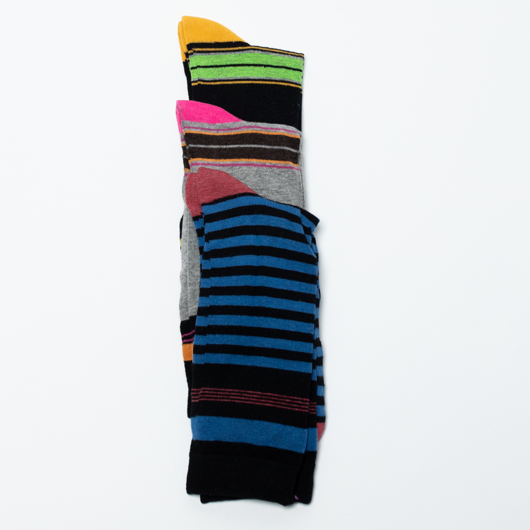 Men's Dress Socks - Assorted Stripes, Size 10-13