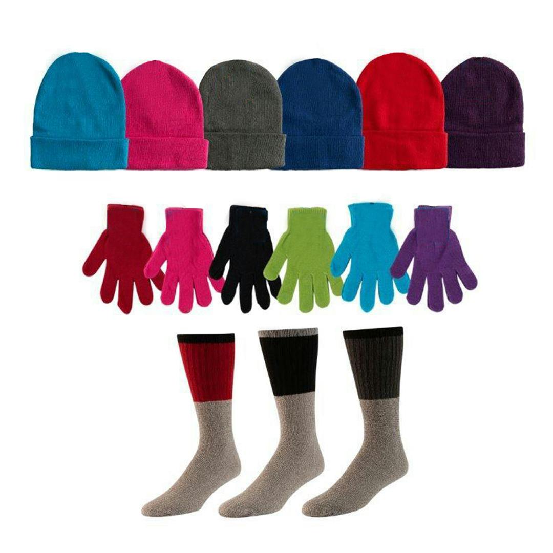 Wholesale Women's Winter Hat, Gloves Socks Set (SKU 2342504) DollarDays