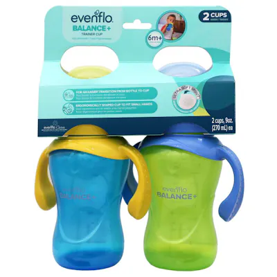 Evenflo Balance 2-Handled Trainer Sippy Cups, 9oz - 2 Pack