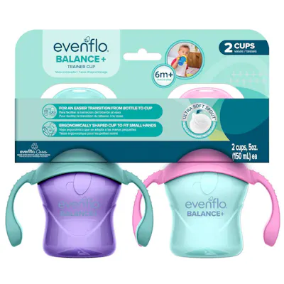 Evenflo Balance 2-Handled Trainer Sippy Cups, 9oz - 2 Pack