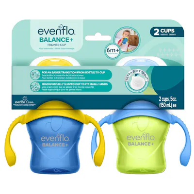 Evenflo Balance 2-Handled Trainer Sippy Cups, 5oz - 2 Pack