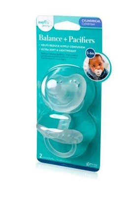 Evenflo Cylindrical Clear Pacifiers, 2pk