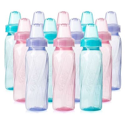 Evenflo Classic Baby Girl Plastic Bottles, 8oz, 12pk