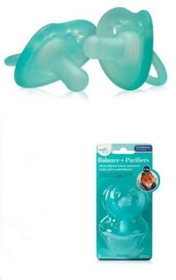 Balance+ Cylindrical Aqua Pacifiers - 0-6 Months, 2pk