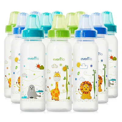 Evenflo Classic Prints Bottles, 8oz, 12pk