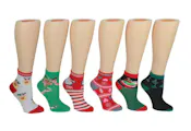 Kids' Crew Socks - Christmas Design, Size 6-8