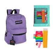 17" Classic Backpack & Elementary Supply Kit - Purple
