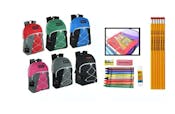 17" Bungee Backpack & Elementary Kit - 11 Pieces, Assorted Colors