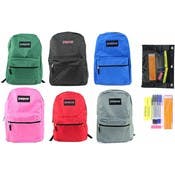 17" Classic Backpack & High School Supply Combos - 15 Piece, Pink
