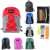 17" Classic Bungee Backpack & Middle School Supply Kit -15 Pieces