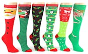 Women's Knee High Socks - Christmas Prints, Size 9-11