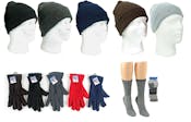 Women's Knit Hats, Fleece-Lined Gloves & Merino Wool Blend Socks Combos