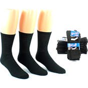 Men's Crew Socks - Black, 10-13, 3 Pack