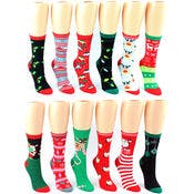Women's Crew Socks - Christmas Design, Size 9-11