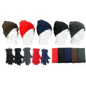 Winter Hat, Gloves, & Scarf Combos - Fleece, Assorted