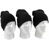 Adults' Knit Beanie Hats - Black