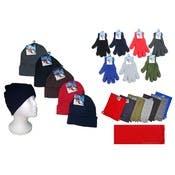 Adult Knit Hats, Gloves & Solid Scarves - Fleece, Assorted Colors