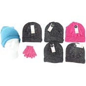 Girls' Cuffed Beanie Hat & Magic Texting Gloves Sets - Assorted Colors