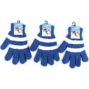 Adult Winter Gloves - Blue & White, Magic Stretch