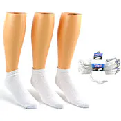 Men's Low Cut Ankle Socks - White, Size 10-13