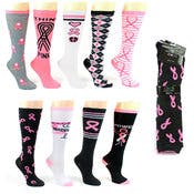 Women's Knee High Socks - Size 9-11, Breast Cancer Awareness